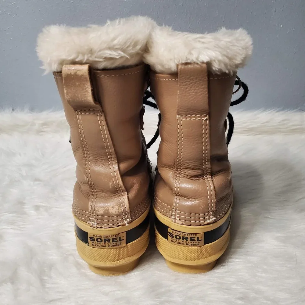 Sorel Men's Caribou Tan Black Snow Boots, 7